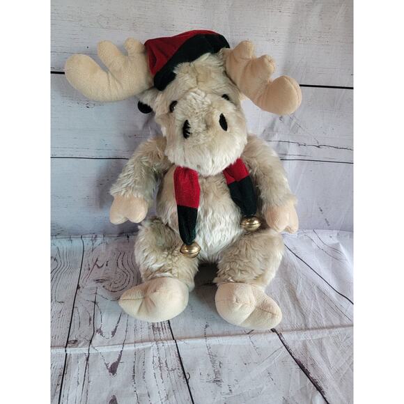 15inch Moose Stuffed Animal Plush Christmas Holiday Jingle Bells - Picture 1 of 7